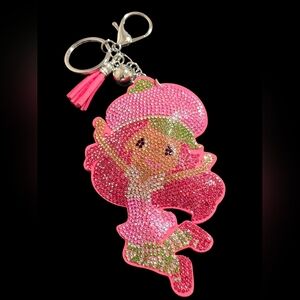Strawberry Shortcake Rhinestone Bag Charm Keychain